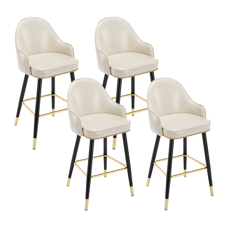 Taburete de bar con acabado mate y respaldo bajo, taburete tapizado Glam armado con reposapiés