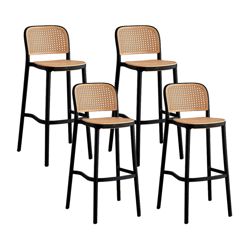 Taburete escandinavo de plástico para cocina, comedor, taburete sin brazos, taburete de bar con respaldo bajo