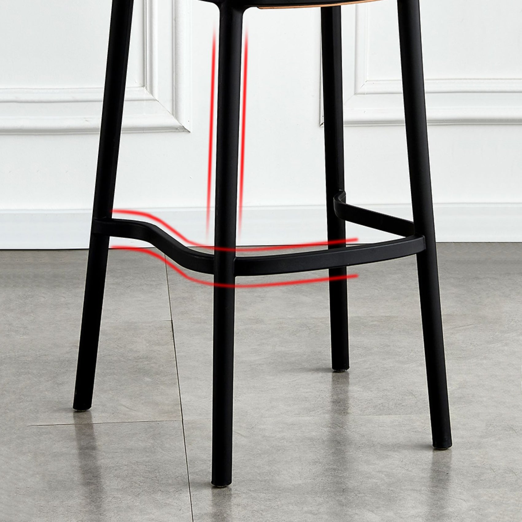 Taburete escandinavo de plástico para cocina, comedor, taburete sin brazos, taburete de bar con respaldo bajo