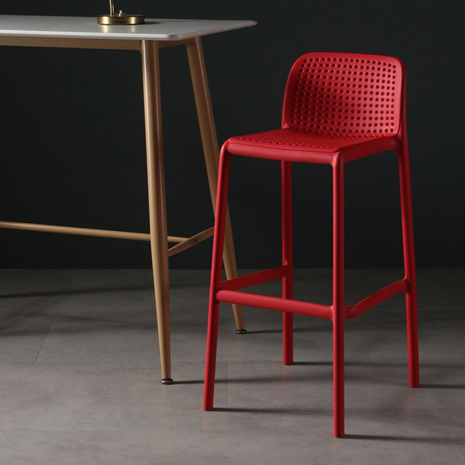 Taburete de comedor de cocina de plástico escandinavo
