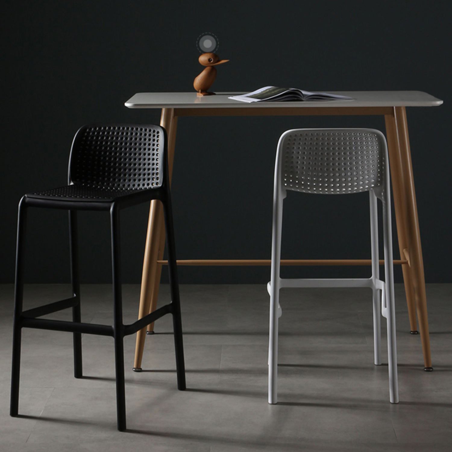 Taburete de comedor de cocina de plástico escandinavo