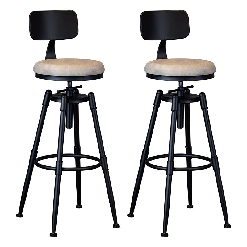 Taburete de bar de hierro con reposapiés de altura ajustable industrial, taburete de cocina de 27,55 pulgadas con patas negras