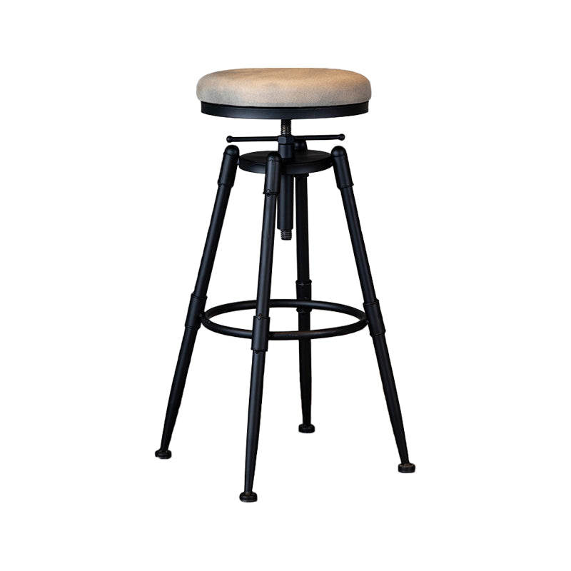 Taburete de bar de hierro con reposapiés de altura ajustable industrial, taburete de cocina de 27,55 pulgadas con patas negras