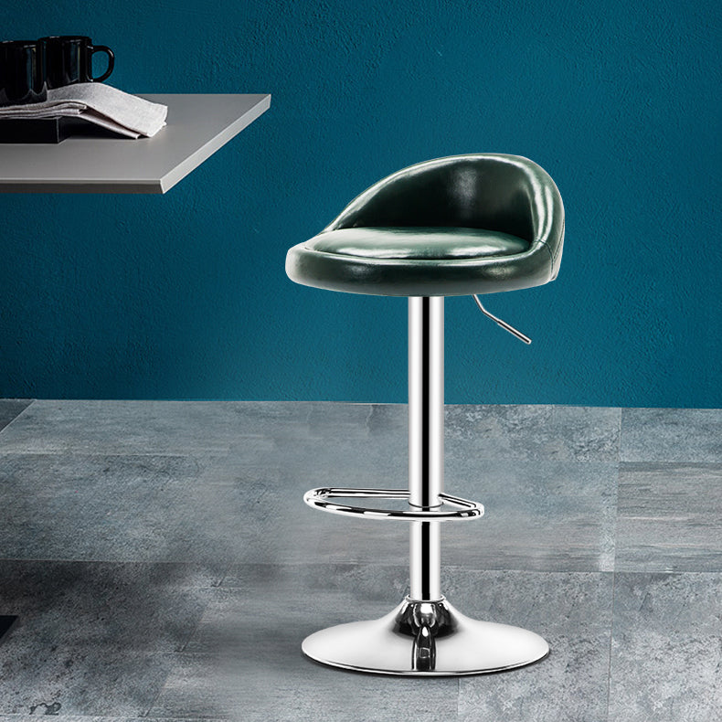 Taburete giratorio ajustable moderno, taburete de bar de acero para dormitorio con cojín