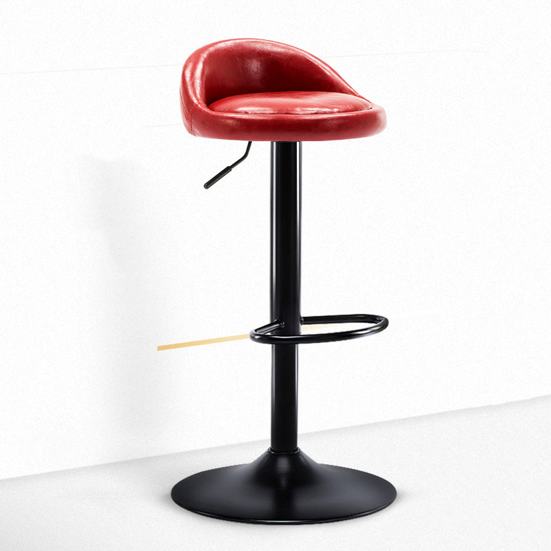 Taburete giratorio ajustable moderno, taburete de bar de acero para dormitorio con cojín