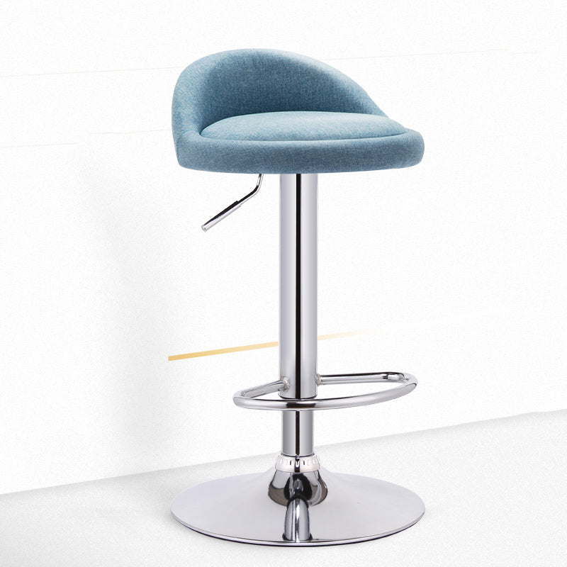 Taburete giratorio ajustable moderno, taburete de bar de acero para dormitorio con cojín