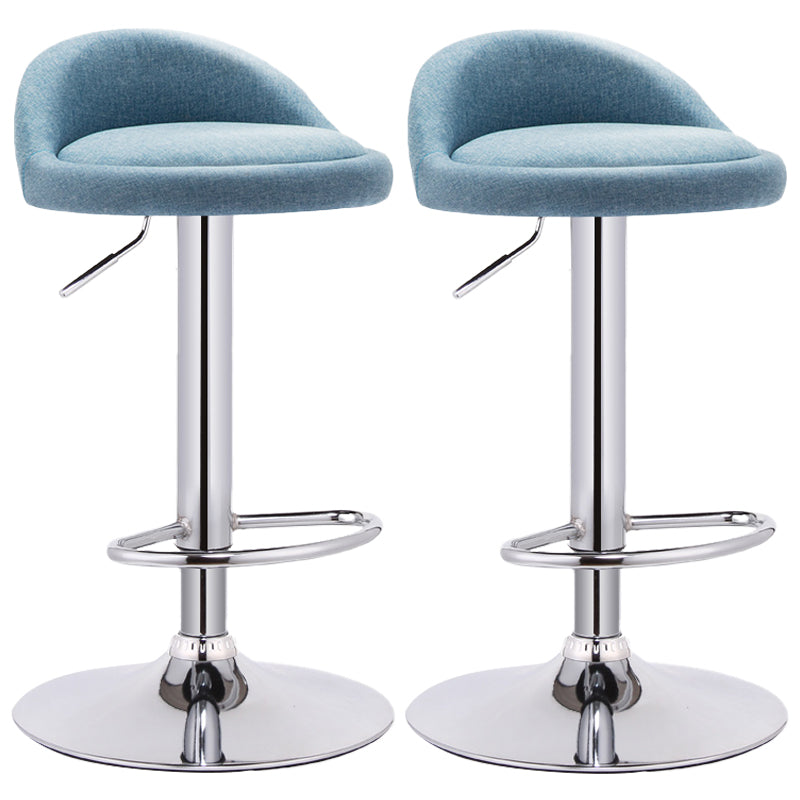 Taburete giratorio ajustable moderno, taburete de bar de acero para dormitorio con cojín