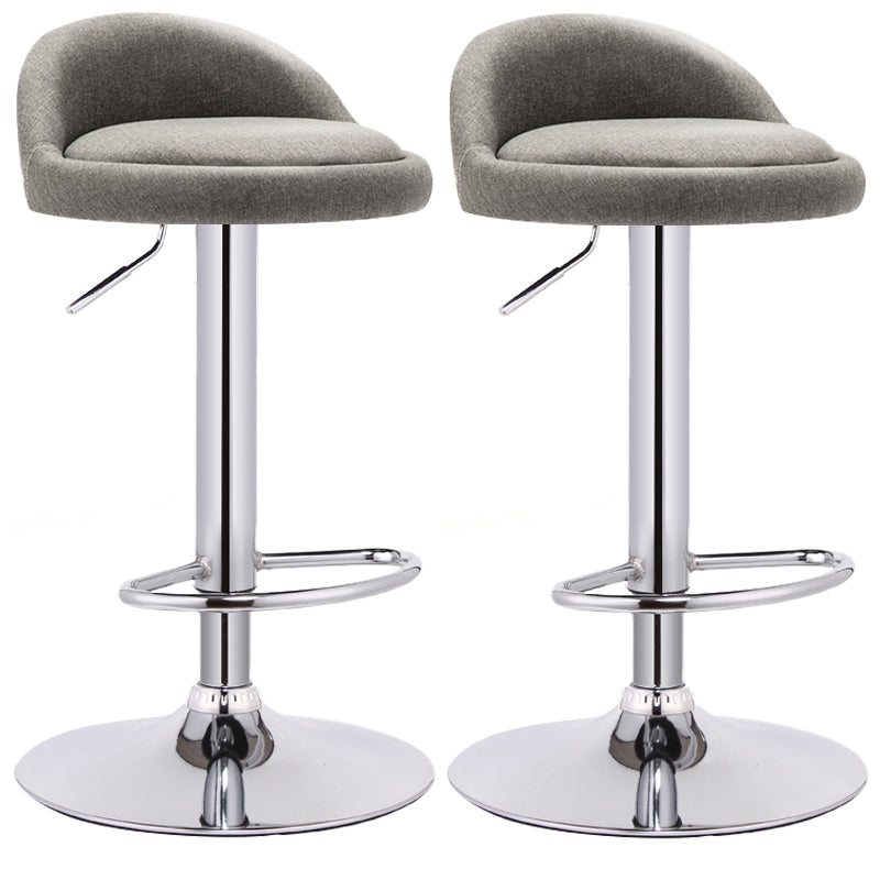 Taburete giratorio ajustable moderno, taburete de bar de acero para dormitorio con cojín