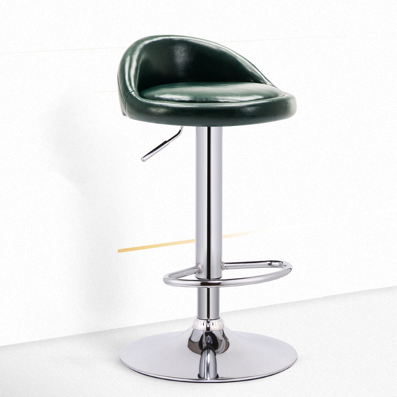 Taburete giratorio ajustable moderno, taburete de bar de acero para dormitorio con cojín