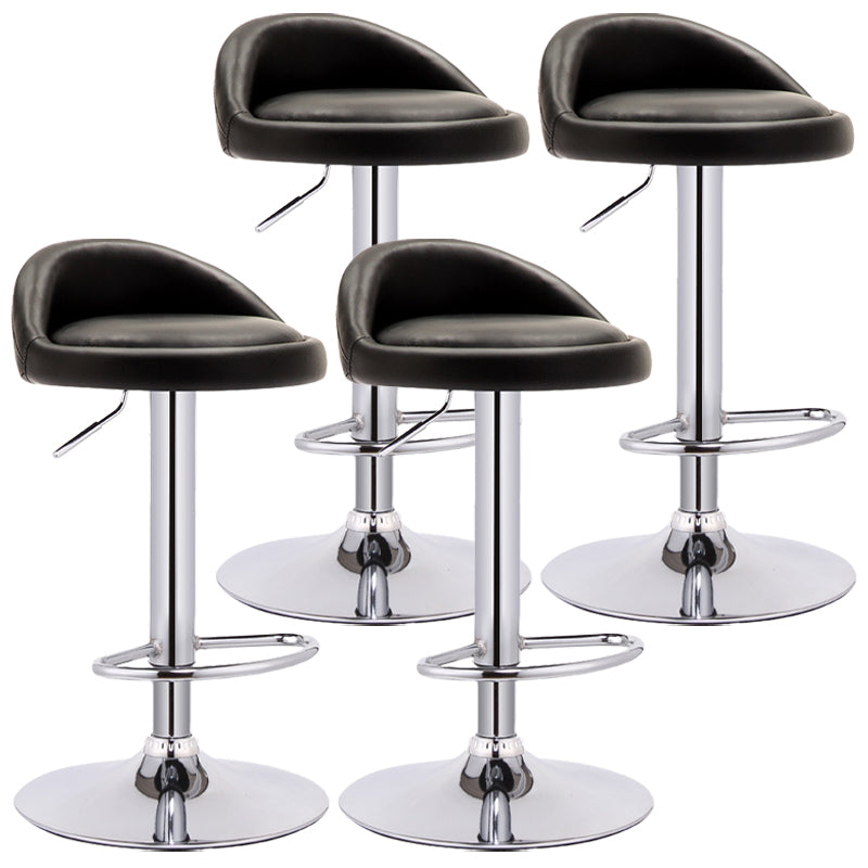 Taburete giratorio ajustable moderno, taburete de bar de acero para dormitorio con cojín