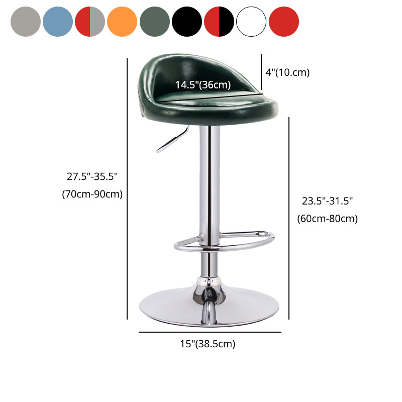 Taburete giratorio ajustable moderno, taburete de bar de acero para dormitorio con cojín