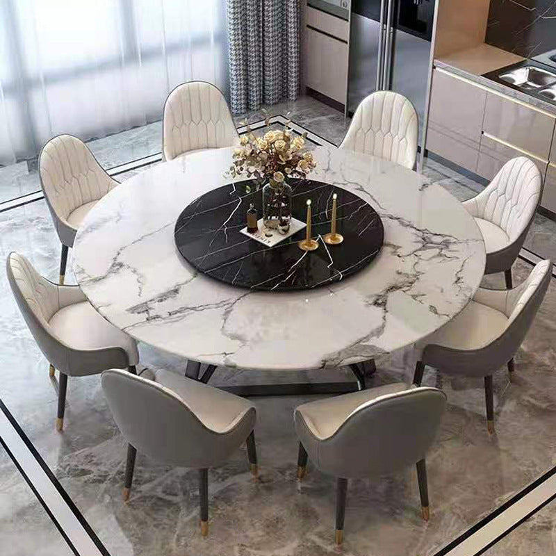Round 1/4/5/7/9 Pieces Modern Furniture Standard Height Dining Room Table Set with 3 Legs