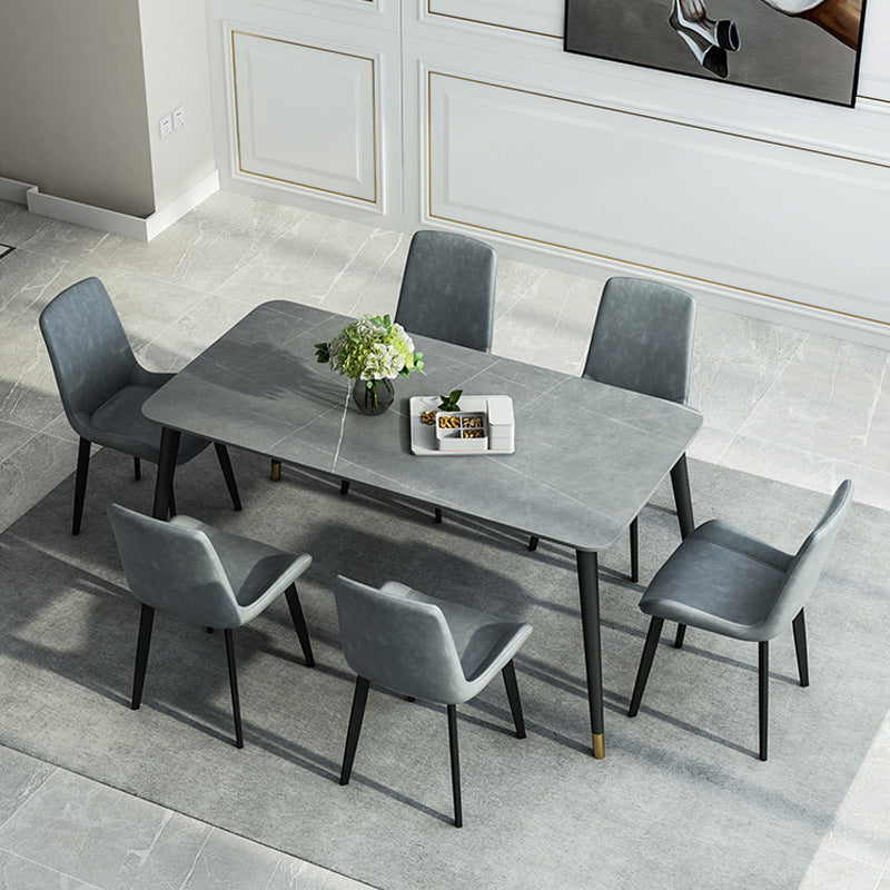 Nordic Style 1/5/7 Pieces Dining Set with Gray Top Kitchen Table Set for Dining Room