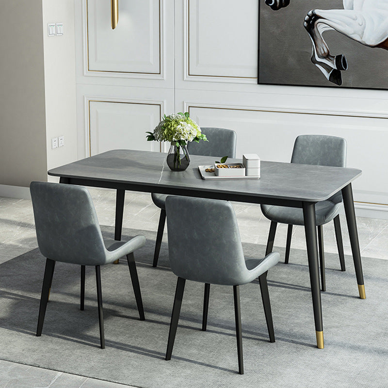 Nordic Style 1/5/7 Pieces Dining Set with Gray Top Kitchen Table Set for Dining Room