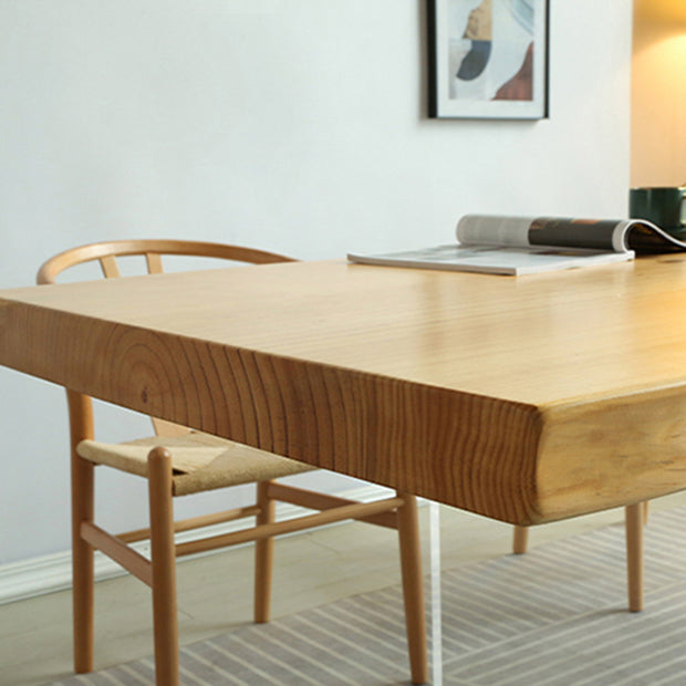 Modern 1/2/3/4 Pieces Rectangle Dining Set Solid Wood Dining Table with Chairs