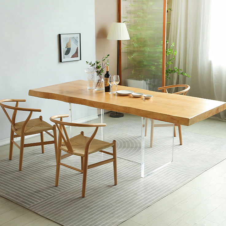 Modern 1/2/3/4 Pieces Rectangle Dining Set Solid Wood Dining Table with Chairs