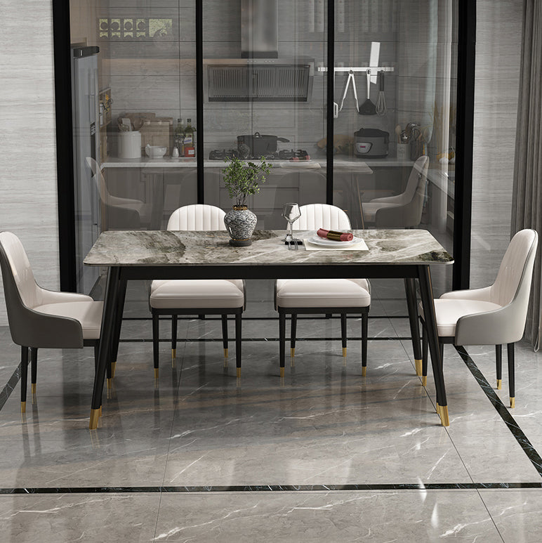 Glam 1/5/7 Pieces Dining Set Rectangle Dining Table Set for Home Use