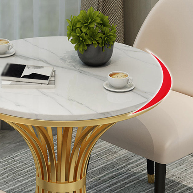 Style Glam 1/2/3/5 Pièces Table Ensemble Gold Base and Stone Top Kitchen Set pour salle à manger