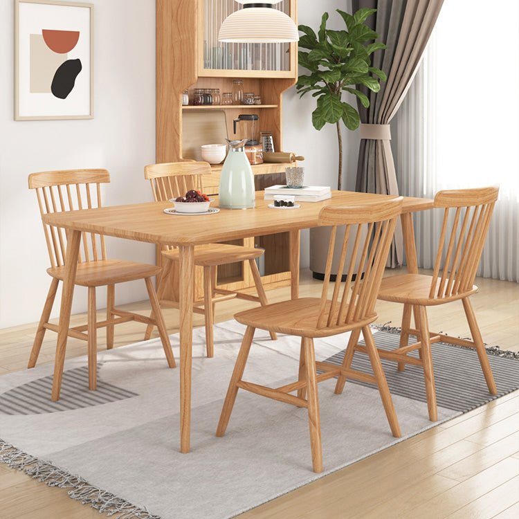 Moderna 1/2/3/5 piezas Juego de comedor rectangular Mesa de comedor de madera maciza con sillas
