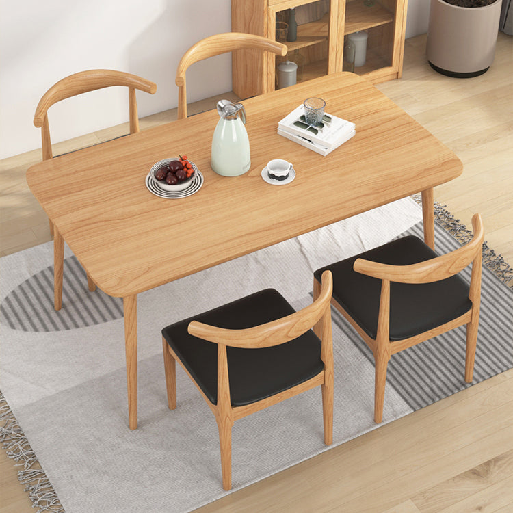 Moderna 1/2/3/5 piezas Juego de comedor rectangular Mesa de comedor de madera maciza con sillas