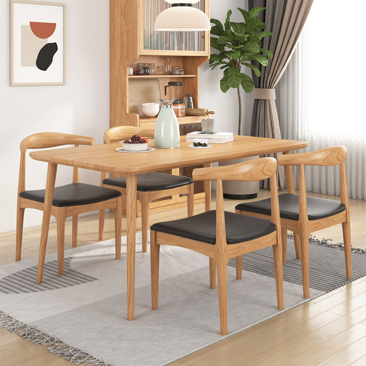 Moderna 1/2/3/5 piezas Juego de comedor rectangular Mesa de comedor de madera maciza con sillas