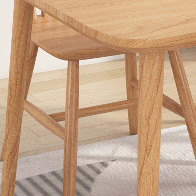 Moderna 1/2/3/5 piezas Juego de comedor rectangular Mesa de comedor de madera maciza con sillas