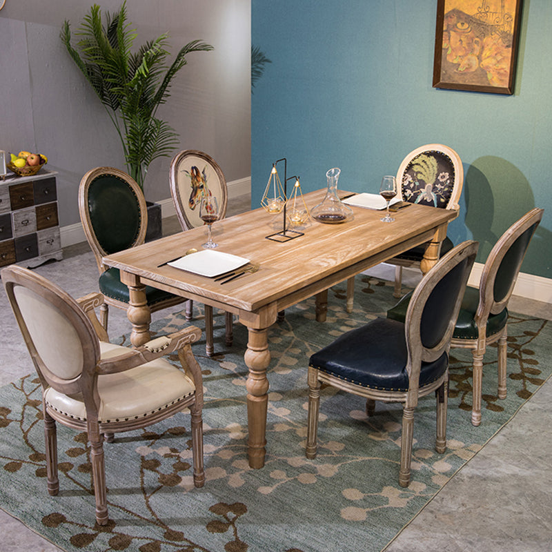 Mesa medieval moderna de madera de pino para restaurante, mesa antigua rectangular con 4 patas