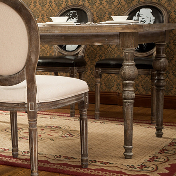 Mesa medieval moderna de madera de pino para restaurante, mesa antigua rectangular con 4 patas