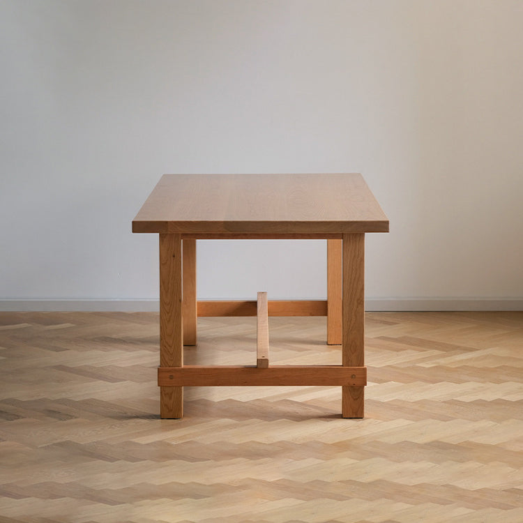 Mesa de comedor de madera de pino mesa rectángulo moderna con base de caballete