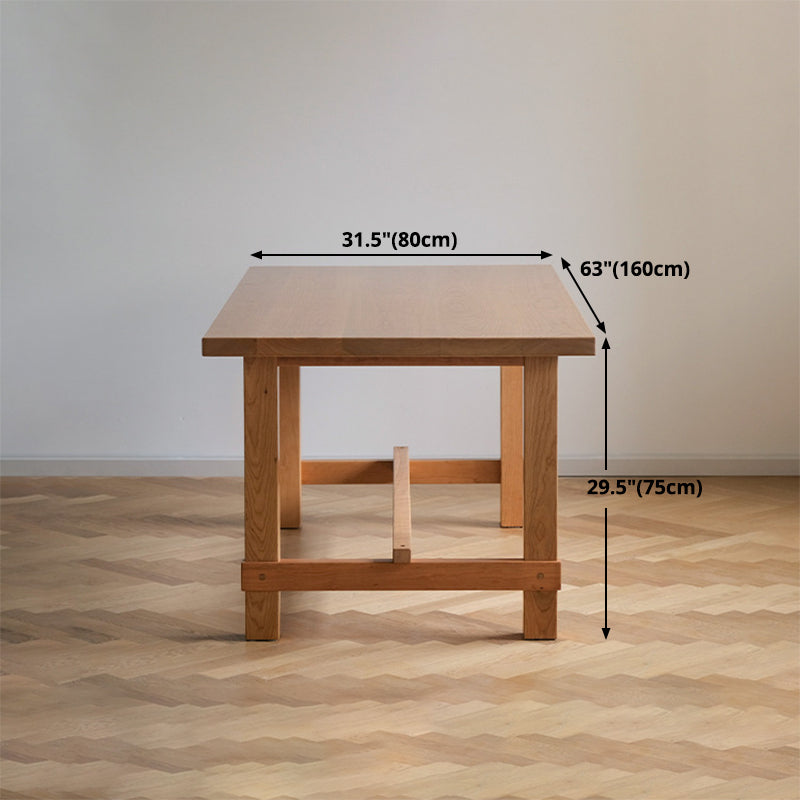 Mesa de comedor de madera de pino mesa rectángulo moderna con base de caballete