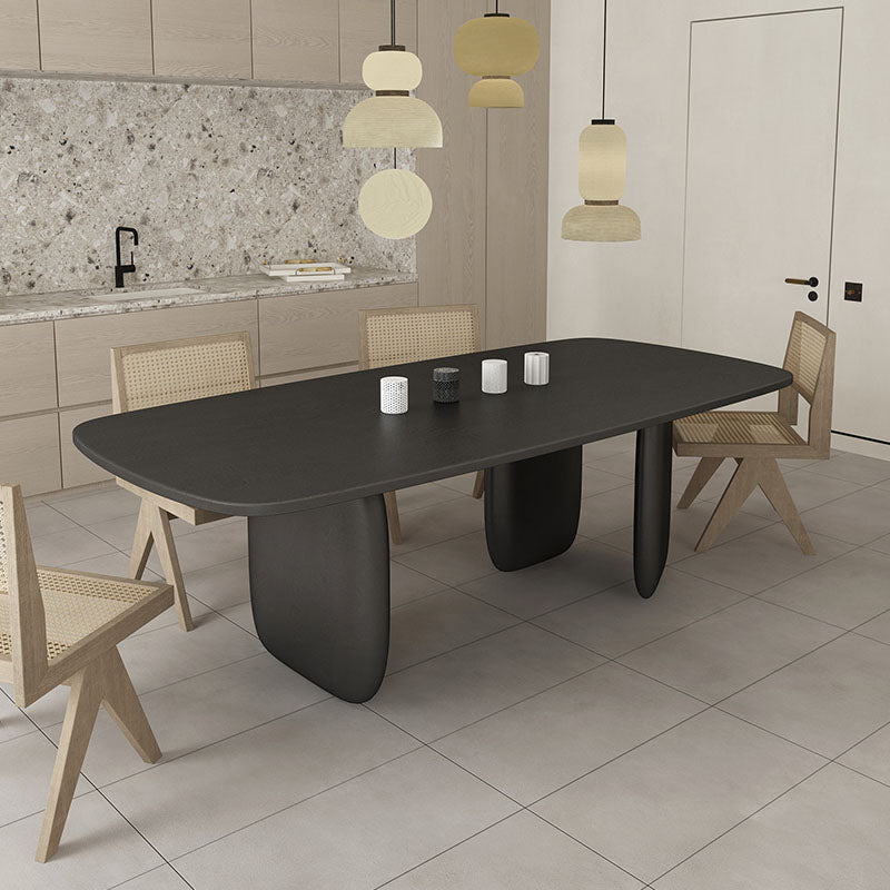 Modern Solid Wood Table for Restaurant Rectangle Dining Table with 3 Legs