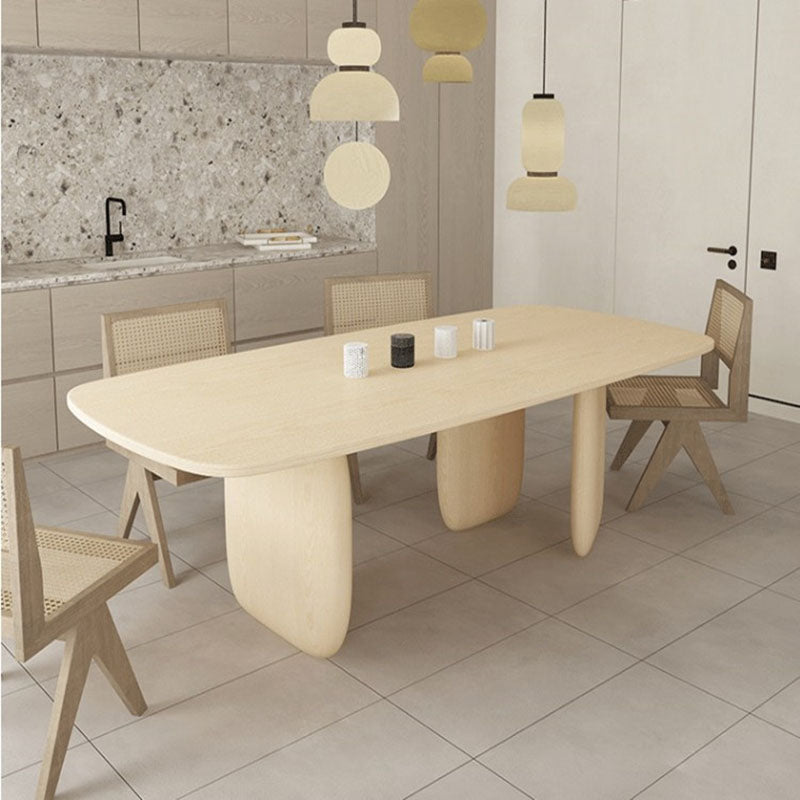 Modern Solid Wood Table for Restaurant Rectangle Dining Table with 3 Legs