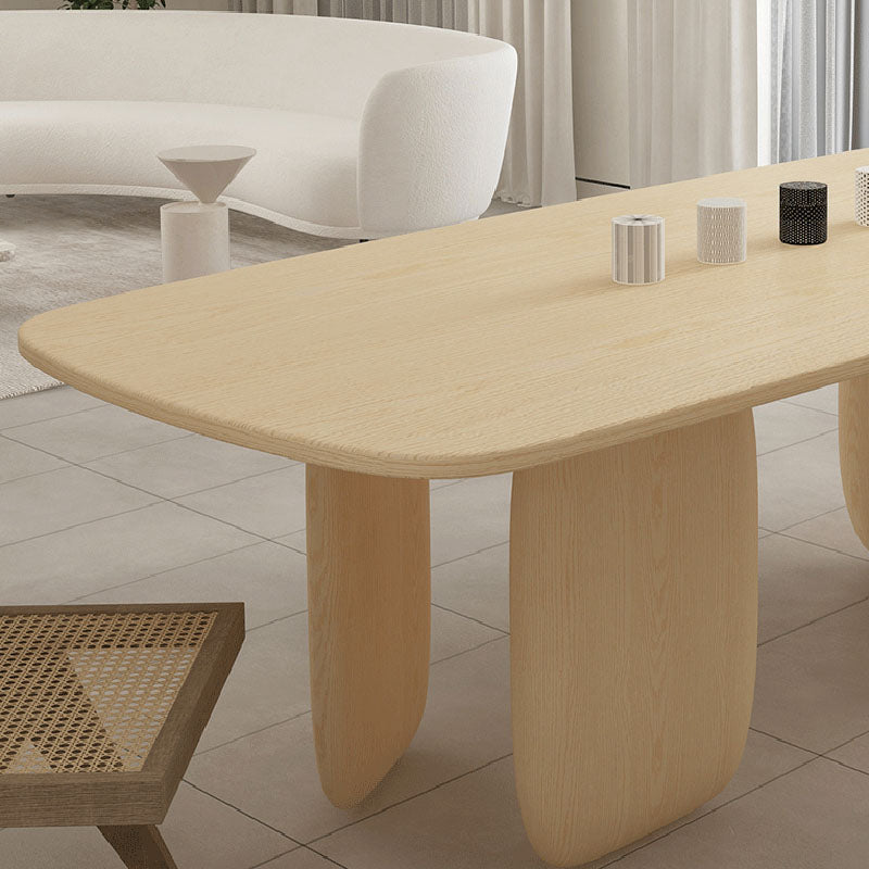 Modern Solid Wood Table for Restaurant Rectangle Dining Table with 3 Legs