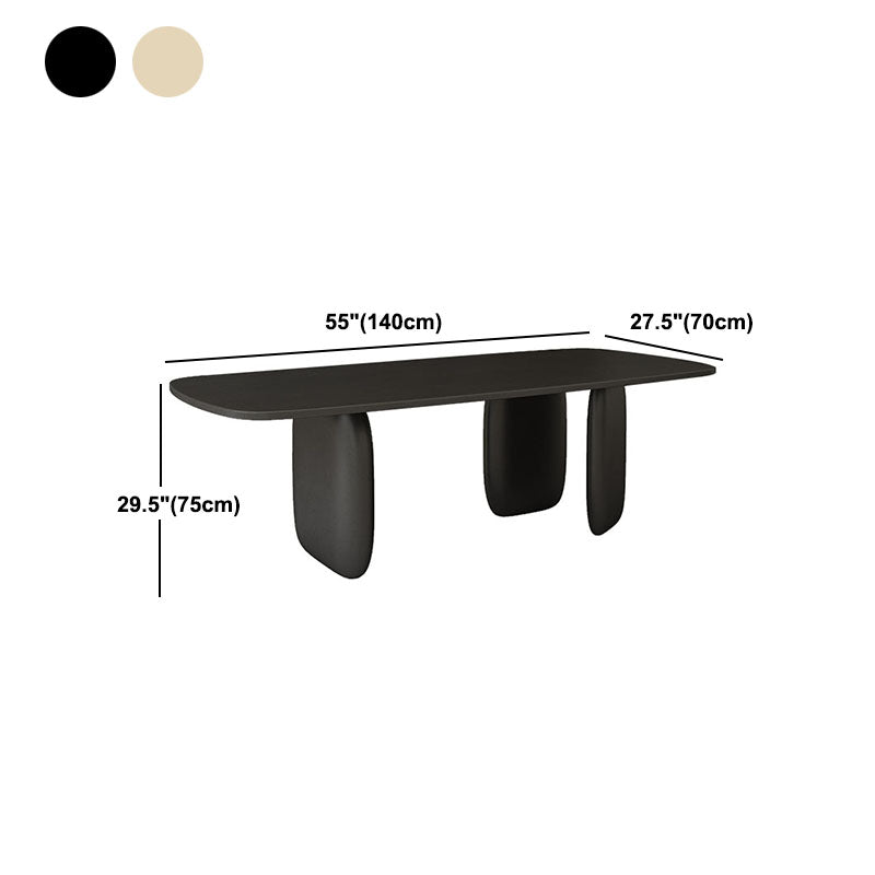 Modern Solid Wood Table for Restaurant Rectangle Dining Table with 3 Legs