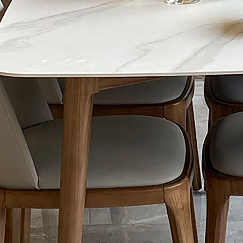 Contemporary Modern Rectangle Stone Table 4 Legs Home Kitchen Dinner Table