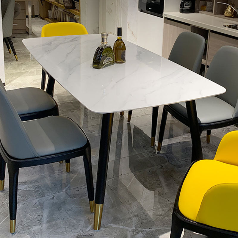 Rectangle Sintered Stone Table for Restaurant Industrial Dining Table with 4 Legs