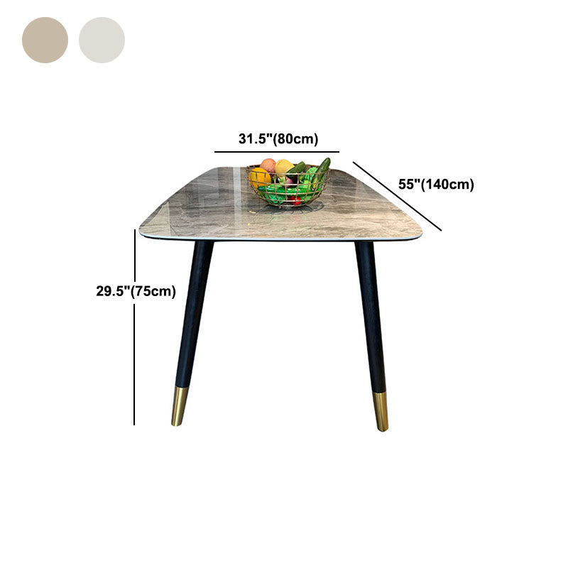 Rectangle Sintered Stone Table for Restaurant Industrial Dining Table with 4 Legs