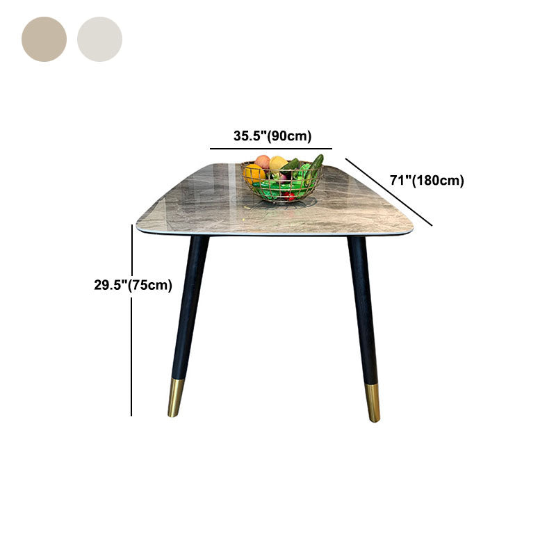 Rectangle Sintered Stone Table for Restaurant Industrial Dining Table with 4 Legs