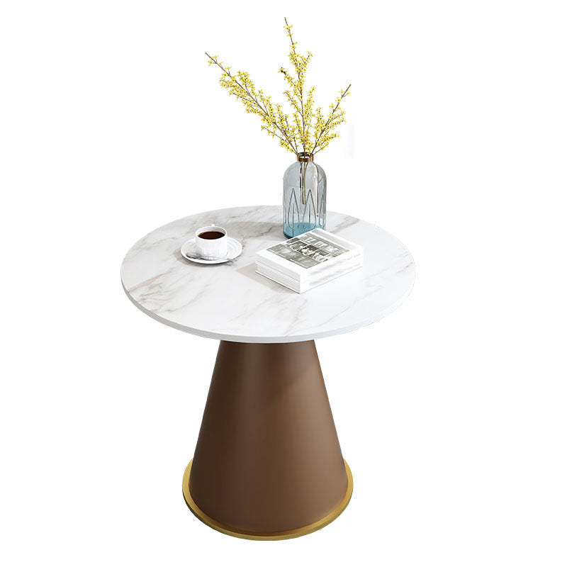 Mesa de comedor de piedra redonda Sala de estar moderna Mesa de comedor informal