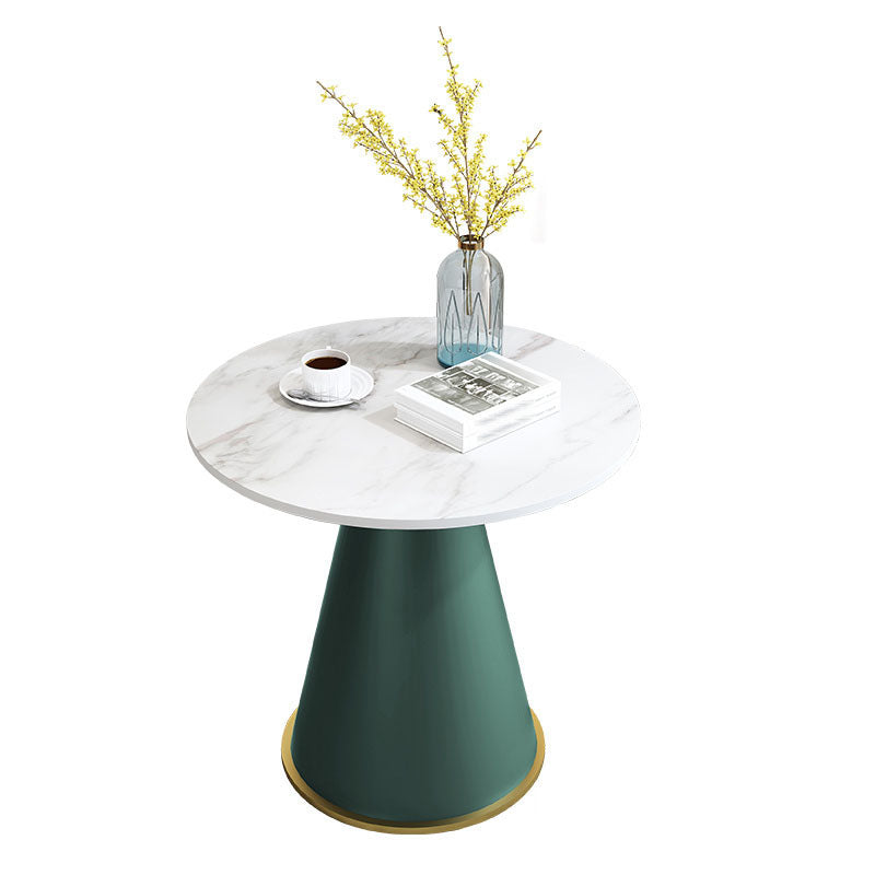 Mesa de comedor de piedra redonda Sala de estar moderna Mesa de comedor informal