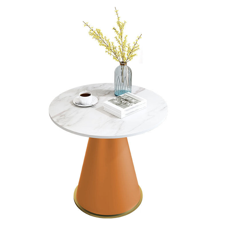 Mesa de comedor de piedra redonda Sala de estar moderna Mesa de comedor informal