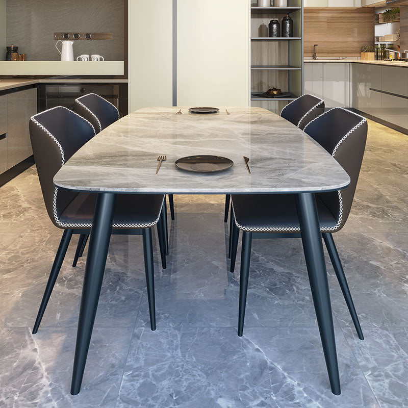 Sintered Stone Top Industrial Table for Restaurant Rectangle Dining Table with 4 Legs