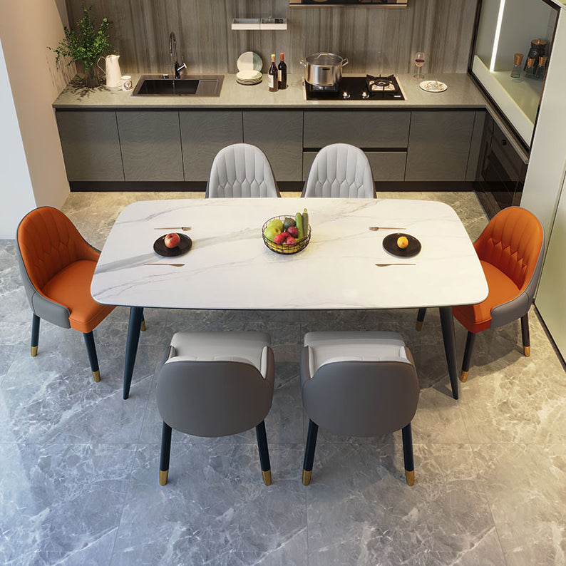 Sintered Stone Top Industrial Table for Restaurant Rectangle Dining Table with 4 Legs