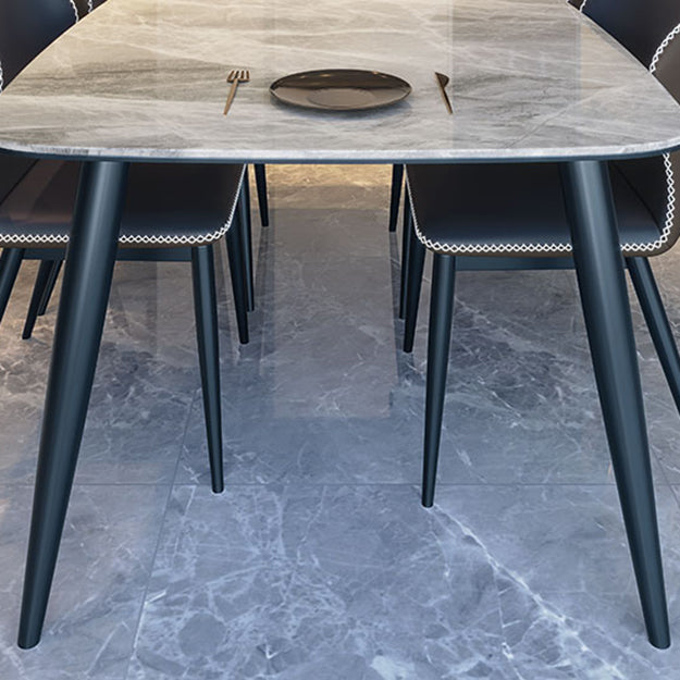 Sintered Stone Top Industrial Table for Restaurant Rectangle Dining Table with 4 Legs