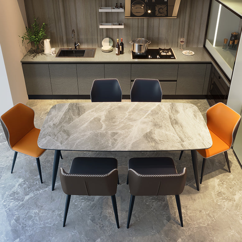 Sintered Stone Top Industrial Table for Restaurant Rectangle Dining Table with 4 Legs