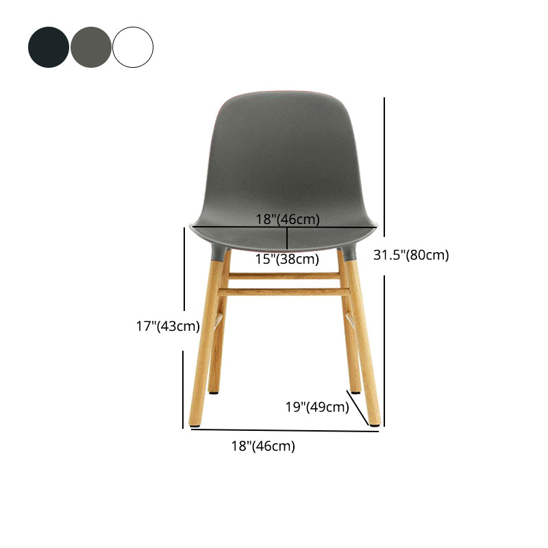 Sillas de estilo moderno, sillas sin brazos con patas de madera para cocina