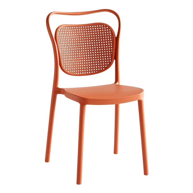 Scandinavisch design kunststof eetkamerstoelen zonder armleuningen voor thuis met open achterkant