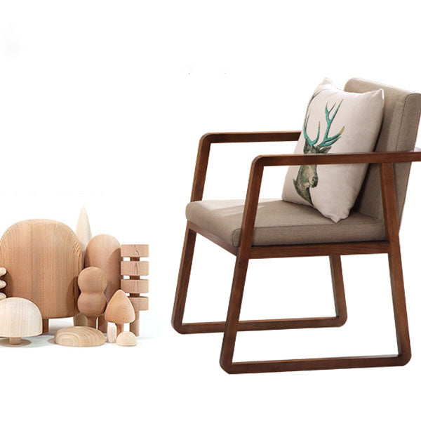 Sillas de estilo moderno sillón de comedor con patas de madera para cocina