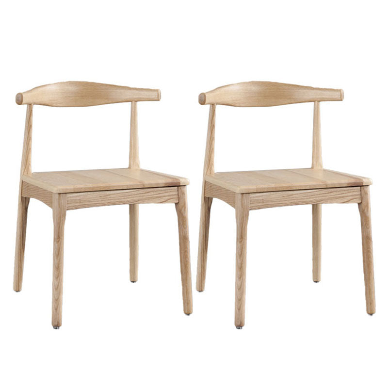 Silla lateral con respaldo abierto de estilo industrial para cocina, silla lateral de comedor de madera sin brazos