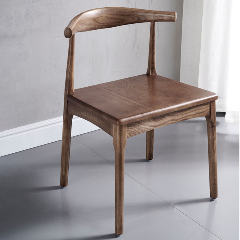 Silla lateral con respaldo abierto de estilo industrial para cocina, silla lateral de comedor de madera sin brazos